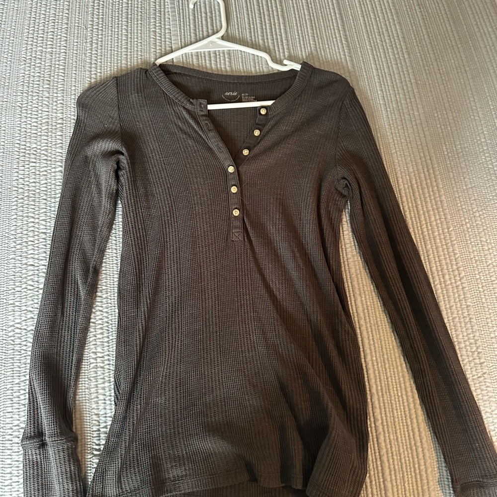 Aerie Women's Long Sleeve Henley Top